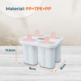 Urbane Home Set of 4 Popsicle Mould|Reusable Ice Tray For Kulfi, Candy| White